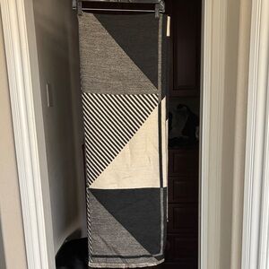 Vince Camino Geometric Black and Cream Scarf